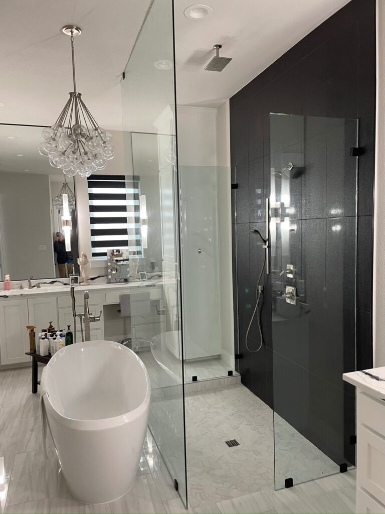 new shower glass in Southlake TX by RADIANT Windows Glass